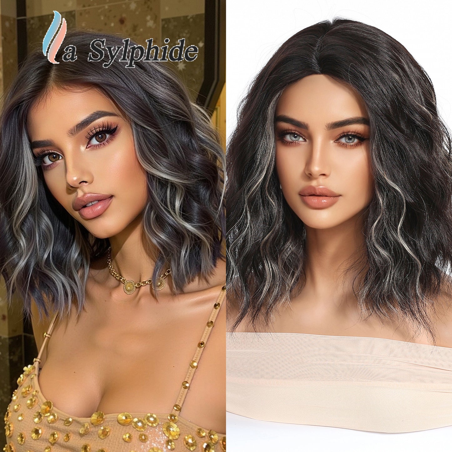 Golden Korean Egg Roll Full Top Wig Short Curly Hair