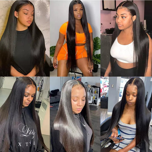 Synthetic Wigs Black Medium Hair Optional Long Straight Wig