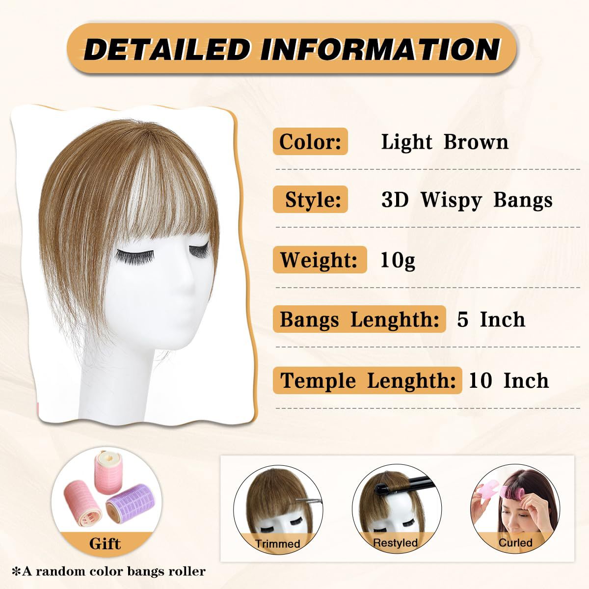 Air Small Supplementing Piece Cover Bangs Hand-woven French Style Female Wig