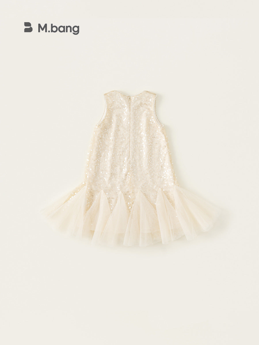 Children's Clothing Sequins Mesh Stitching Summer Small Princess Children's Dress
