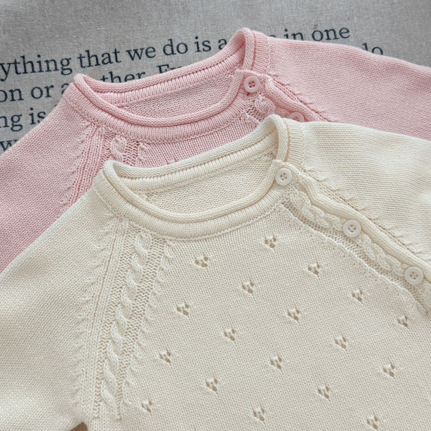 Sweater Jumpsuit Born Pure Cotton Knitted Long Sleeve Hollow Out Jumpsuit, Climbing Suit