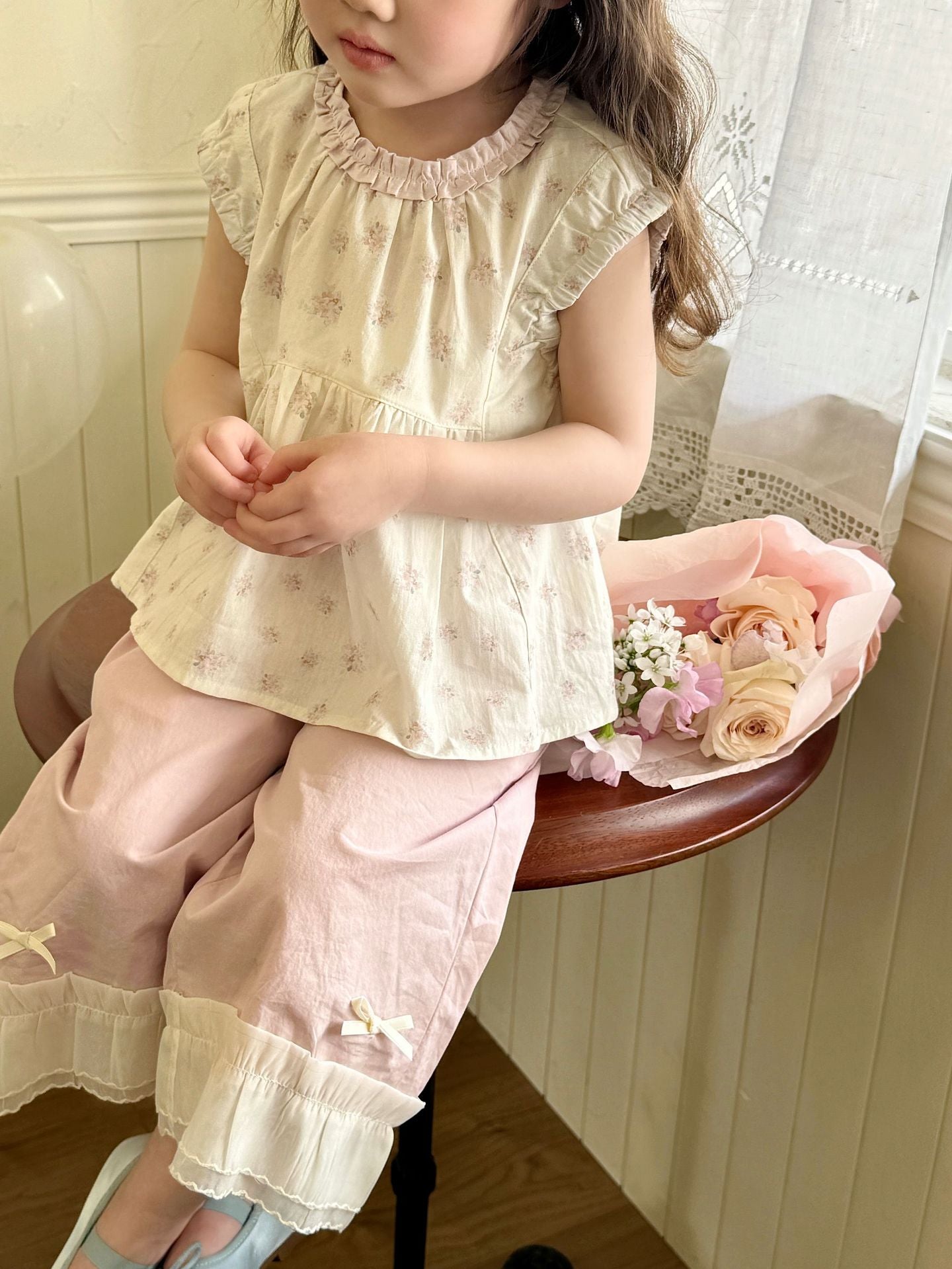 Summer Western Style Clothes Top Floral Children's T-shirt