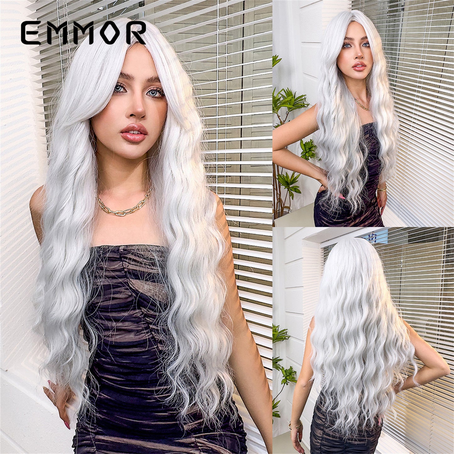 Red Gradient Bangs Big Wave Curly Wig Long Curls