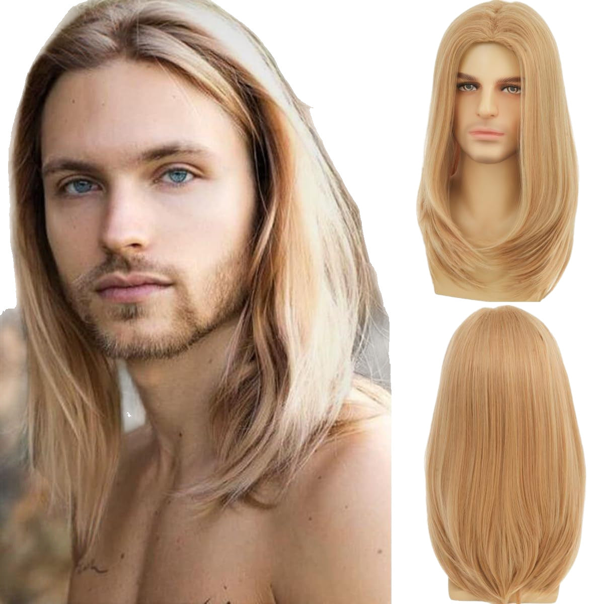Men's Handsome Hair Mid-length Straight High Temperature Chemical Cos Wig