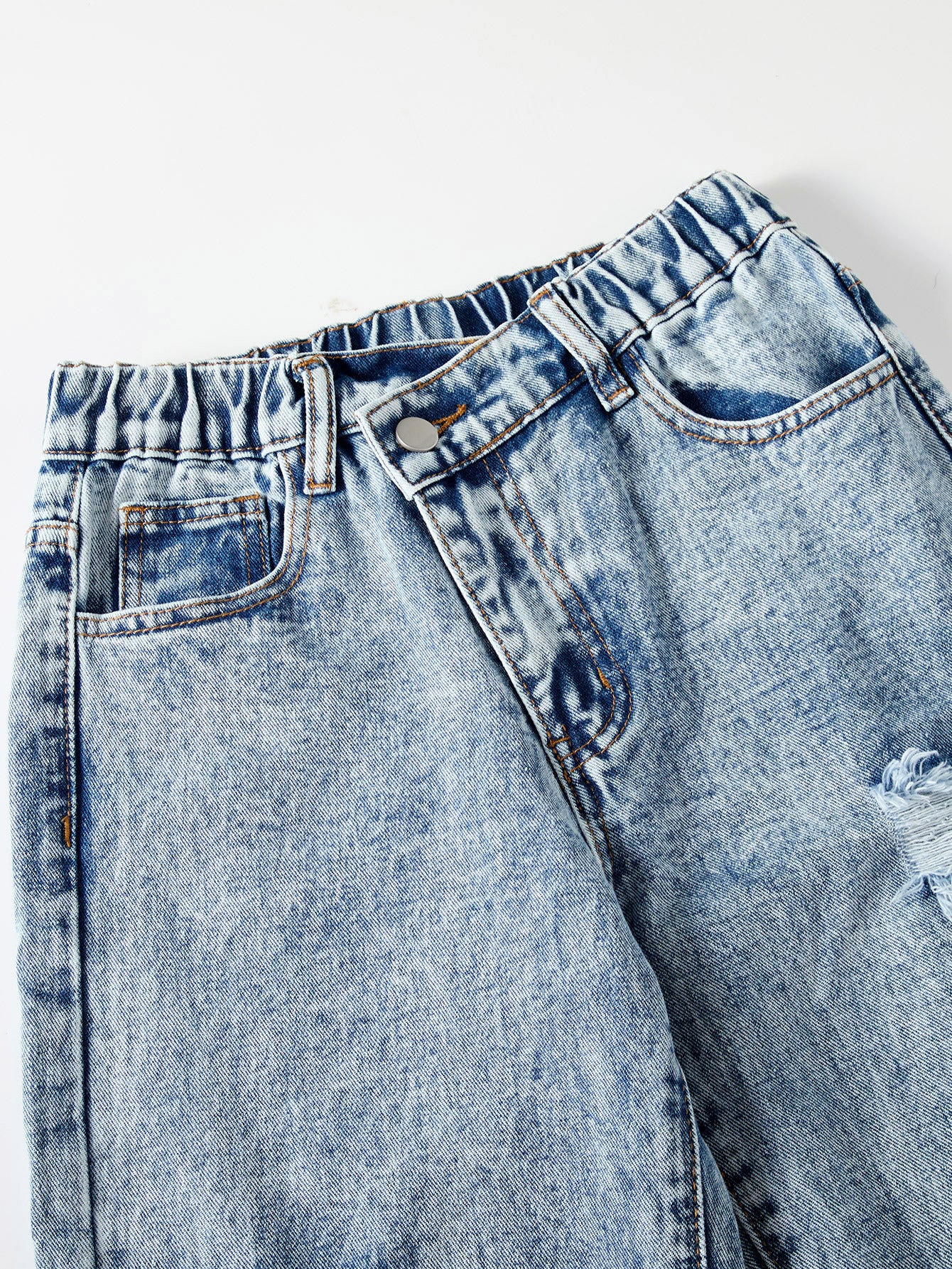 Middle Big Loose Hole Irregular Design Children's Pants