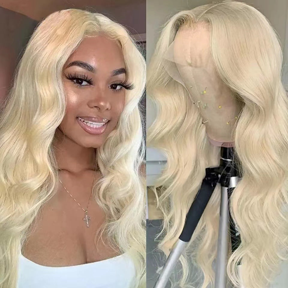 Gold Medium Large Wave Curly Synthetic Wigs Fashion Wig Long Curls