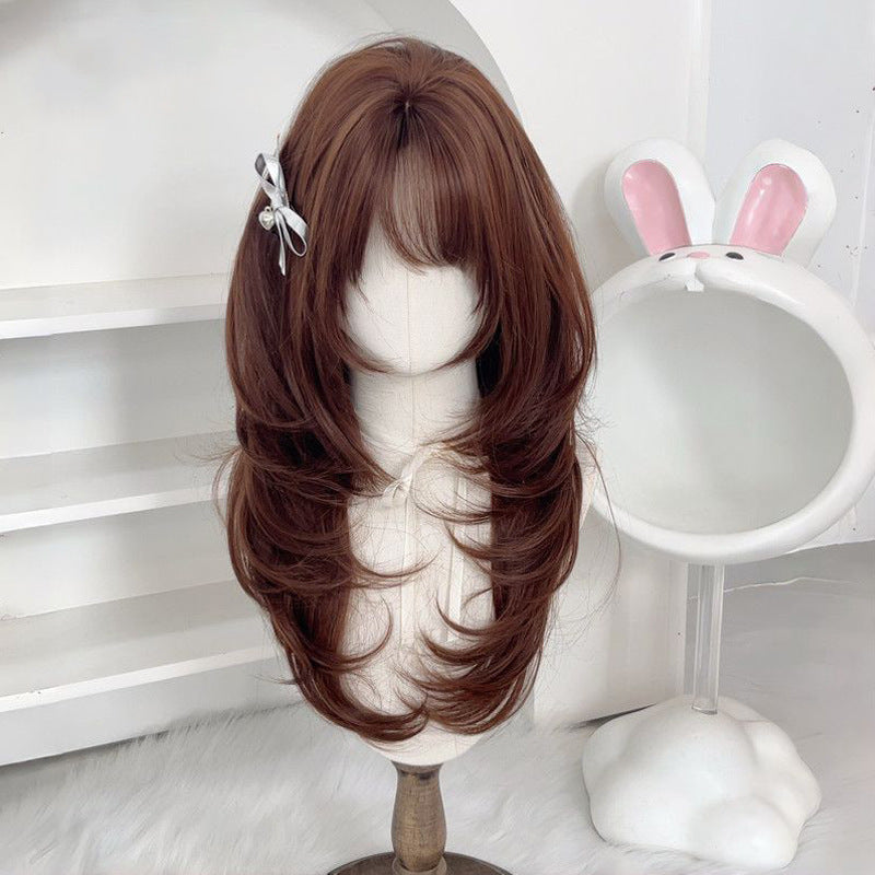 Female High Level Chocolate Brown Little Rose Wig Long Curls