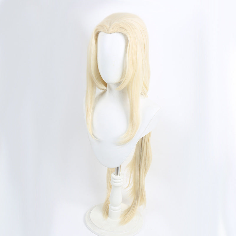 Programmatic Light Golden Beauty Pointed Double Ponytail Anime Long Hair Cos Wig