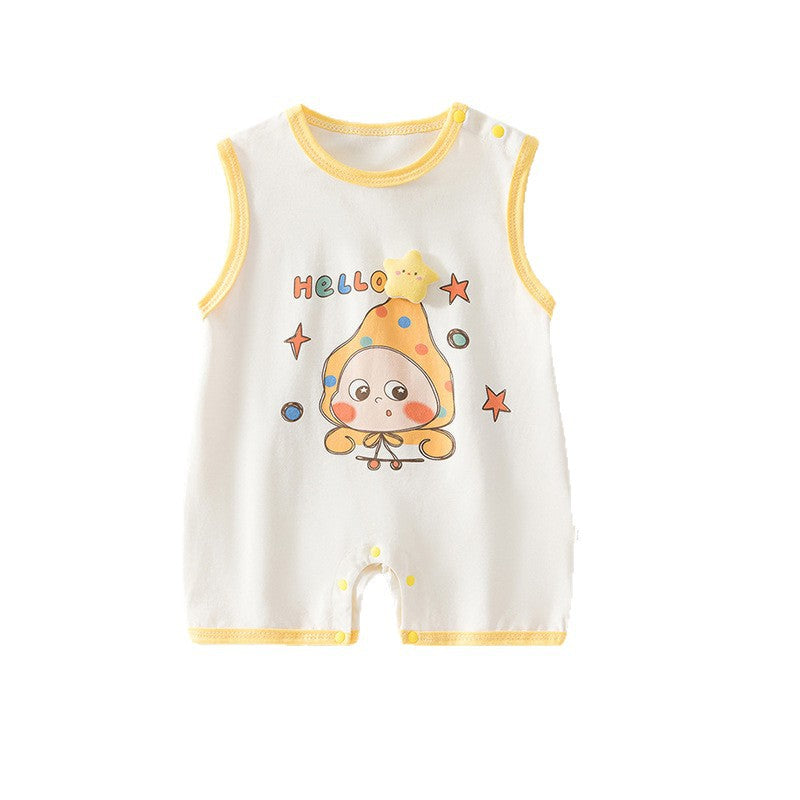 Summer Thin Sleeveless Vest Unisex Pajamas Jumpsuit, Climbing Suit