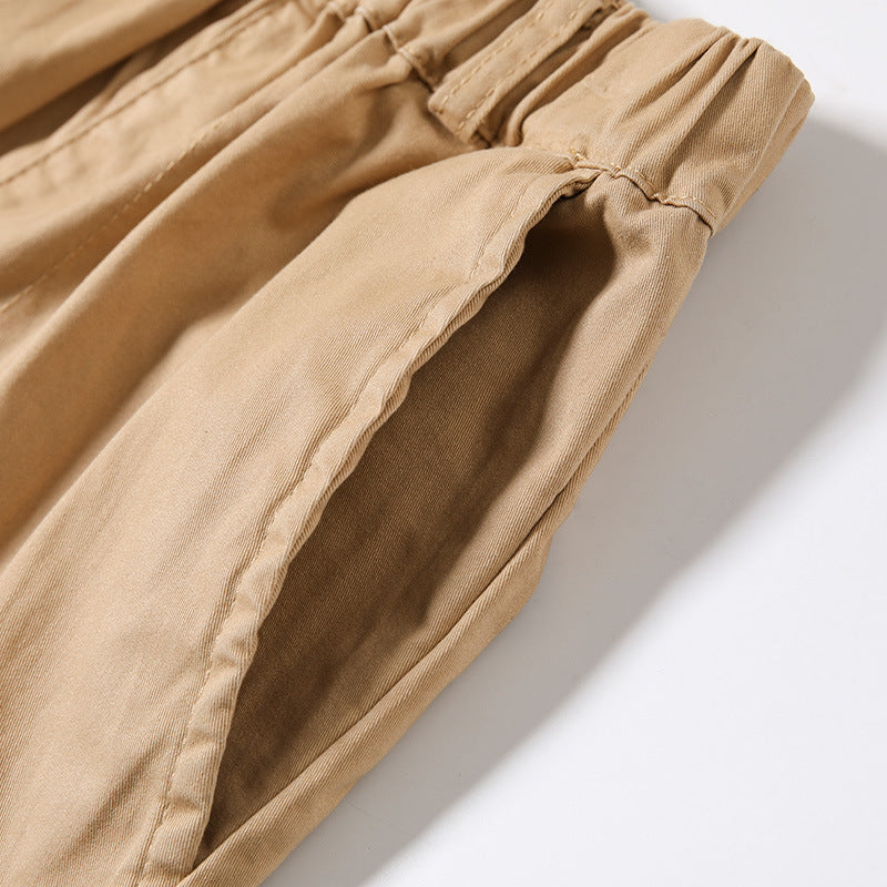 Children's Cotton Summer Thin Shorts Boys Khaki School Dark Children's Pants