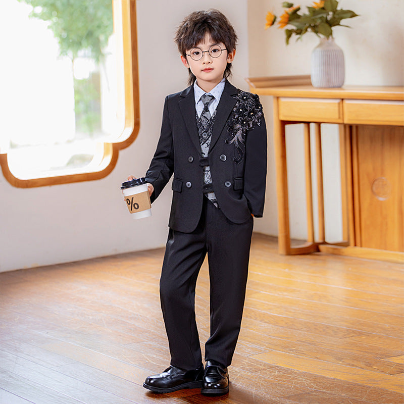 Children's Dress British Flower Costume Boy Evening Children's Suit