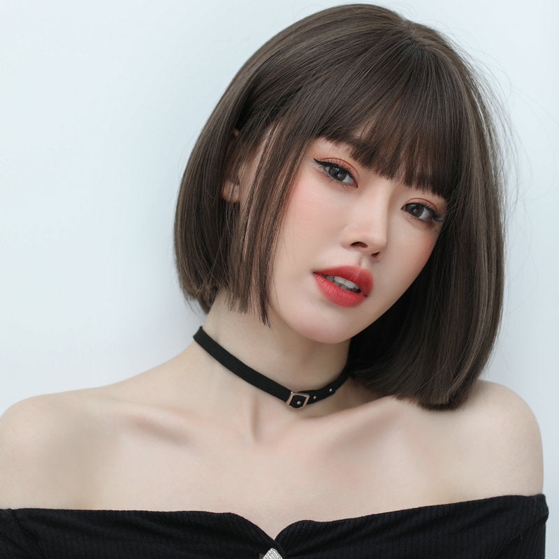 Fashion Comic Bangs Stylish Clavicle Female Natural Wig Short Straight Hair