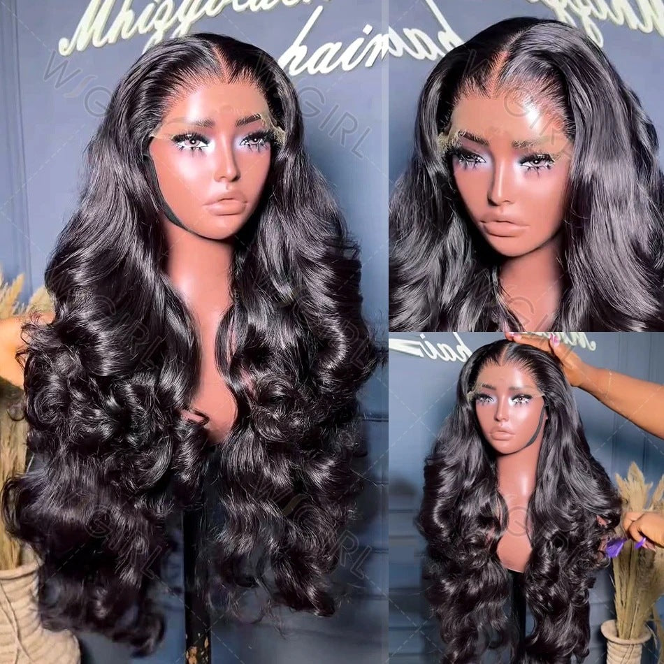 African Medium Black Front Lace Curly Wig Long Curls