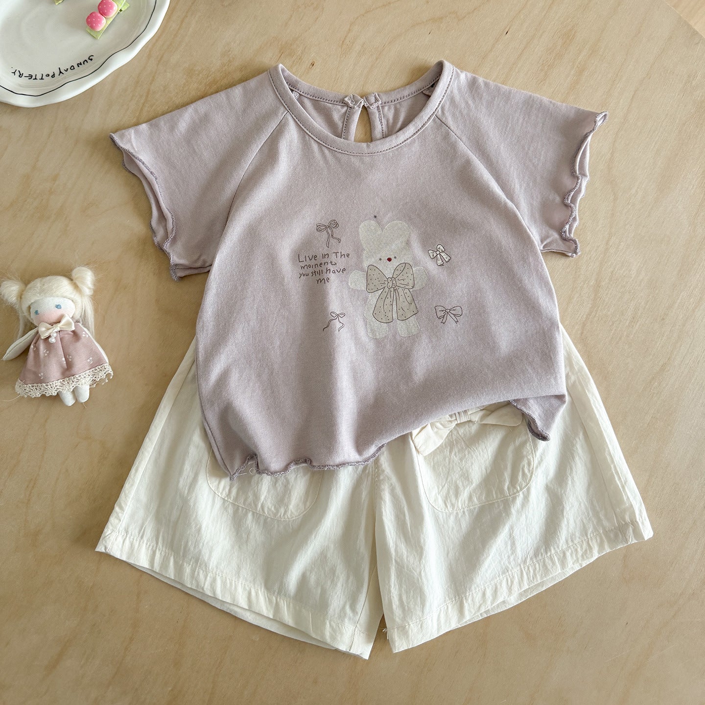 Summer Boy Clothes Cute Cartoon Short Sleeve Casual Shorts Split Children's Suit