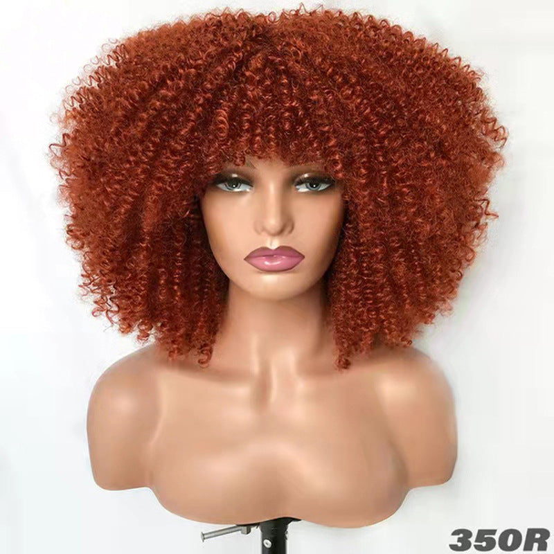 Women's Chemical Fiber African Small Volume Afro Wig Short Curly Hair