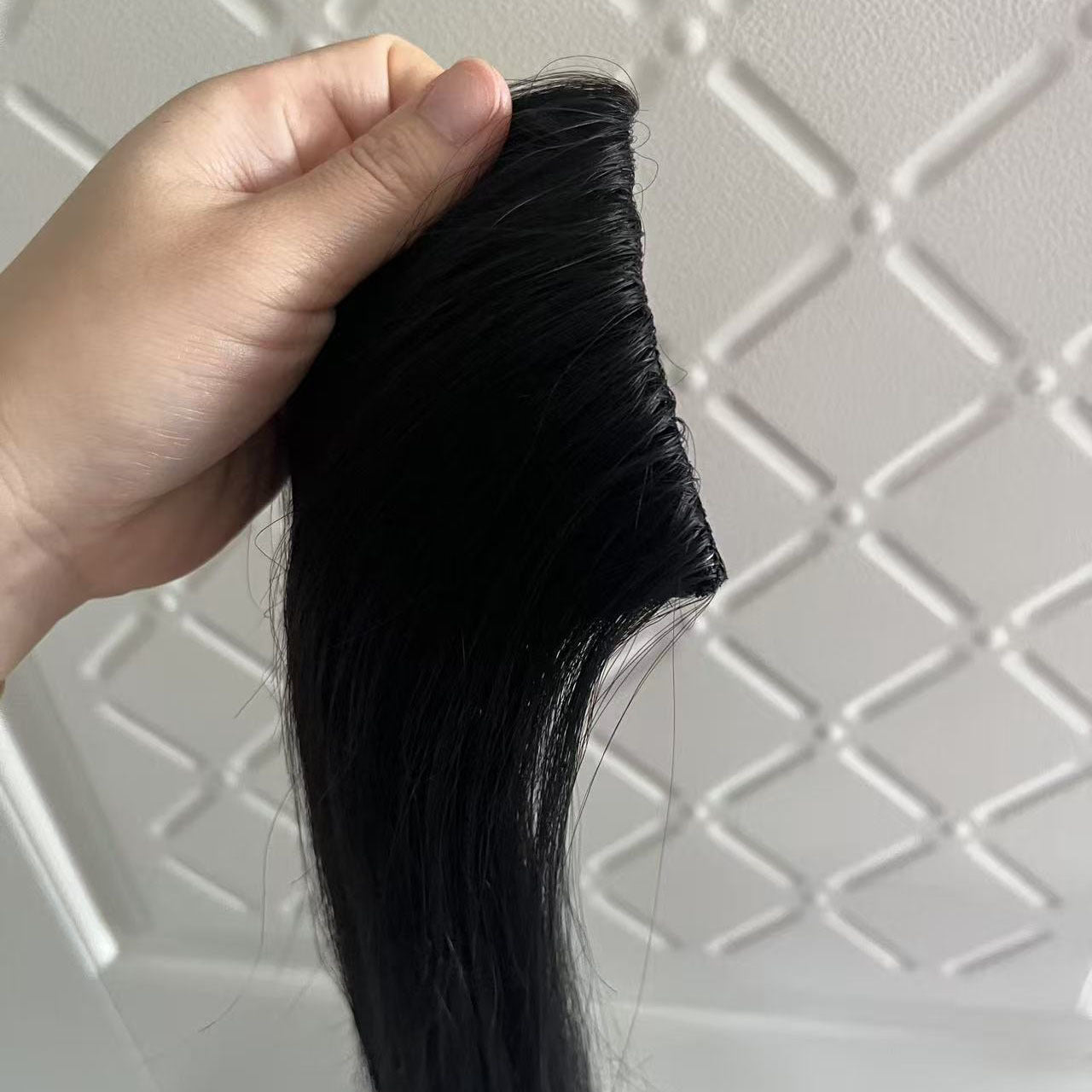 Women's All Hand-woven Edging Extension Invisible Fluffy Long Set Real Hair Wig