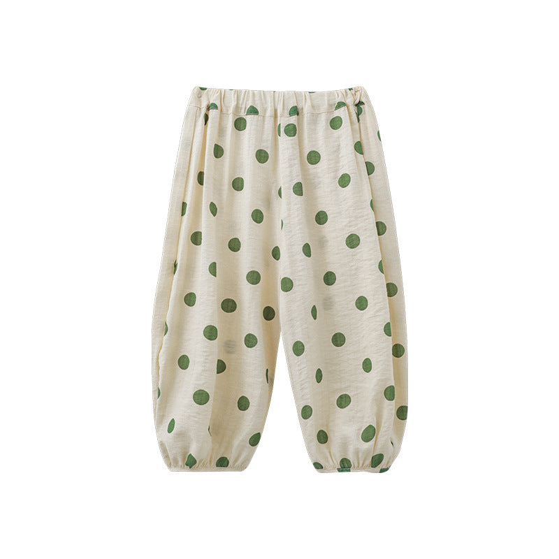 Children's Polka Dot Casual Outdoor Ice Silk Trousers Children's Pants
