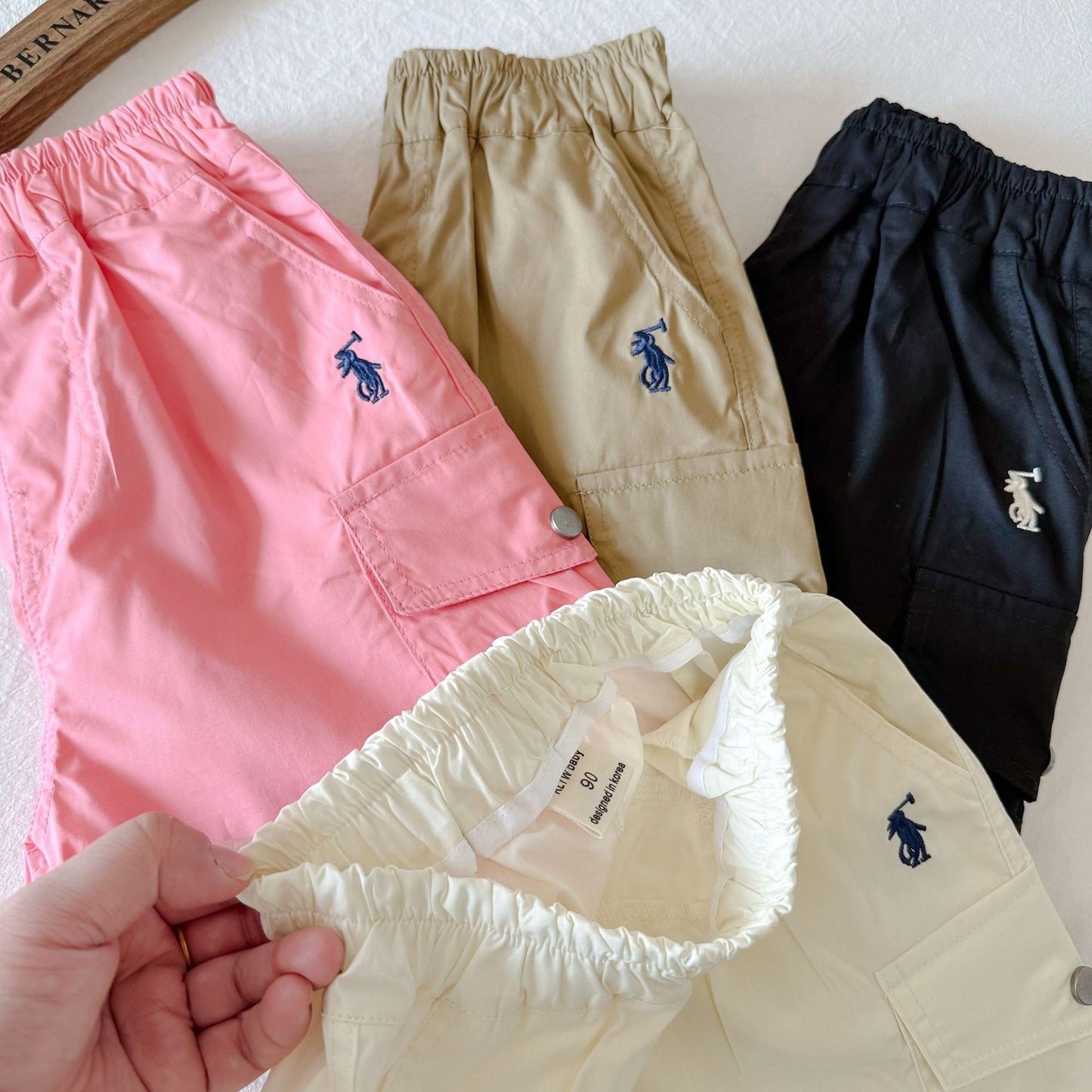 Women's & Children's Shorts Summer Solid Color Fifth Thin Pocket Middle Children's Pants