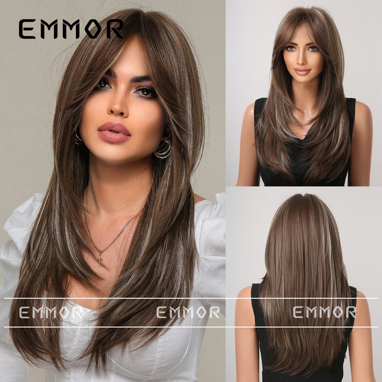 Fluffy Burgundy Hair Natural Fashion Chemical Wig Long Curls