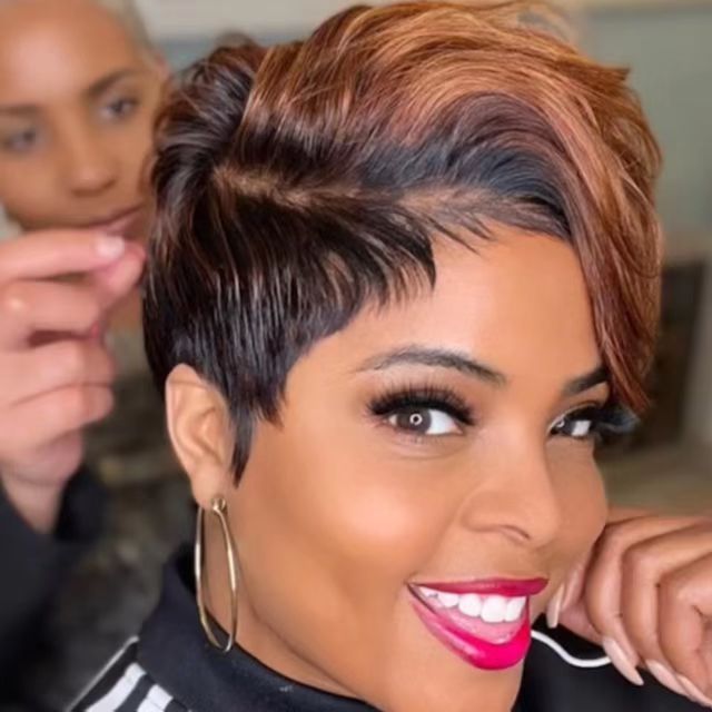Front Lace Small Curly Female Fiber Wig Short Straight Hair