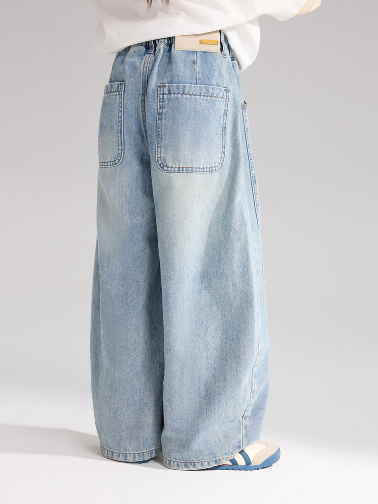 Women's & Children's Pudding Summer Wear Trousers Jeans Straight Children's Pants