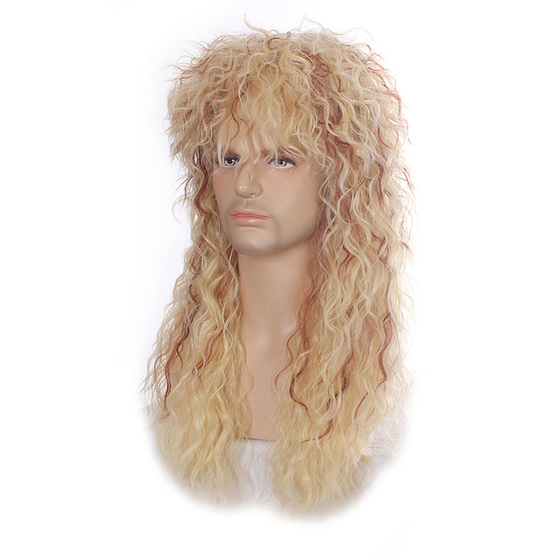 Men's Hot Rock Long Curly Hair Halloween Men's Wig