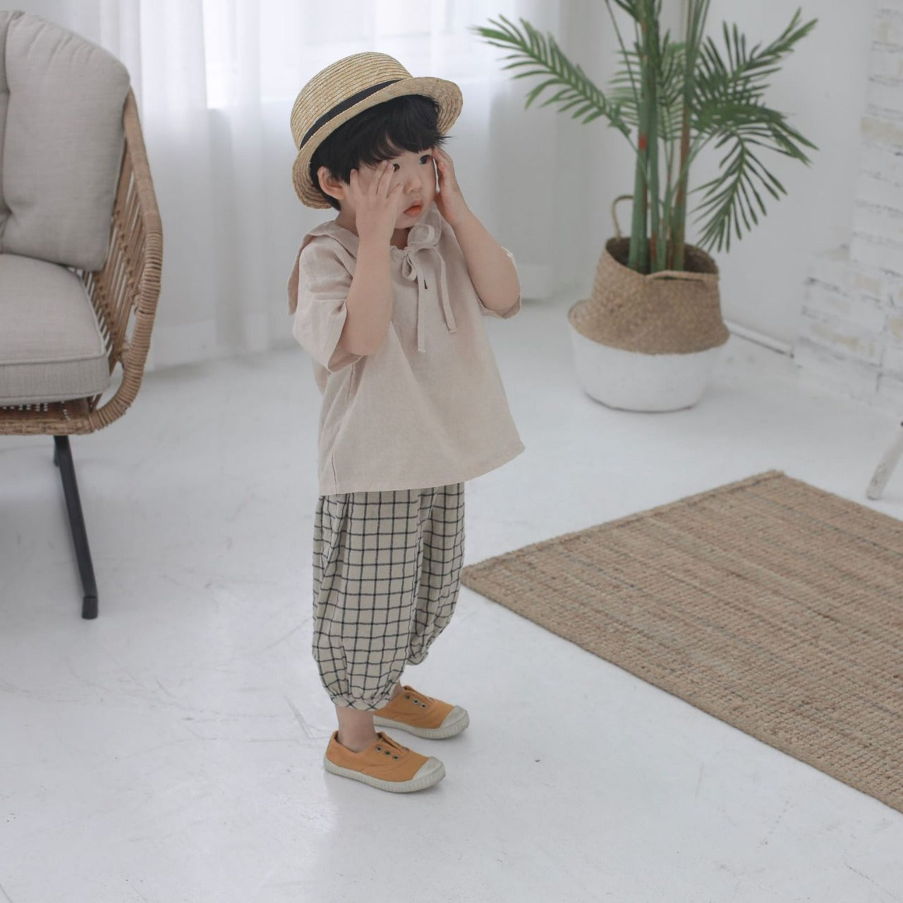 Shirt Korean Style Solid Color Polo Collar Fresh Children's T-shirt