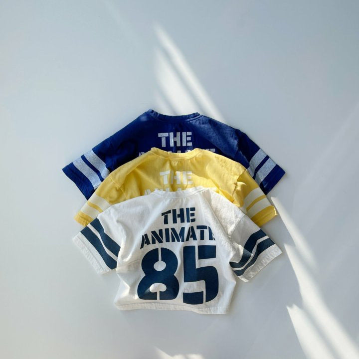 Children's Korean Style Summer Letters Numbers Printing Fashionable Boys Long Sleeve Children's T-shirt