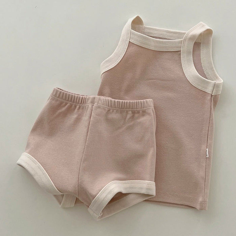 Summer Infant Cotton Camisole Cool Vest Top Bloomer Children's Suit