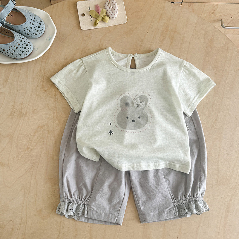 Cotton Thin Summer Cartoon Printed Short-sleeved Infant Outdoor Children's T-shirt