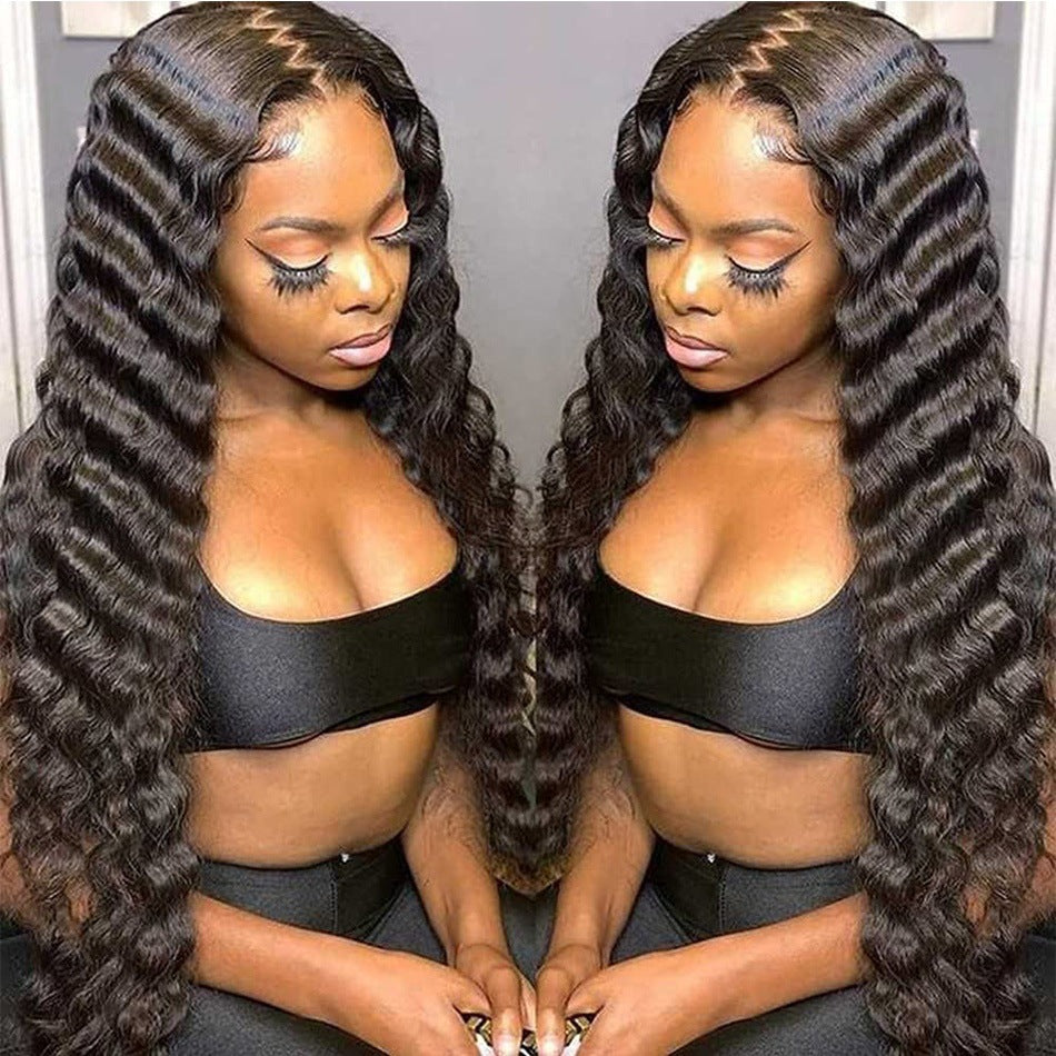 Women's African Black Medium Small Curly Hair Fiber Micro Side Wig Long Curls