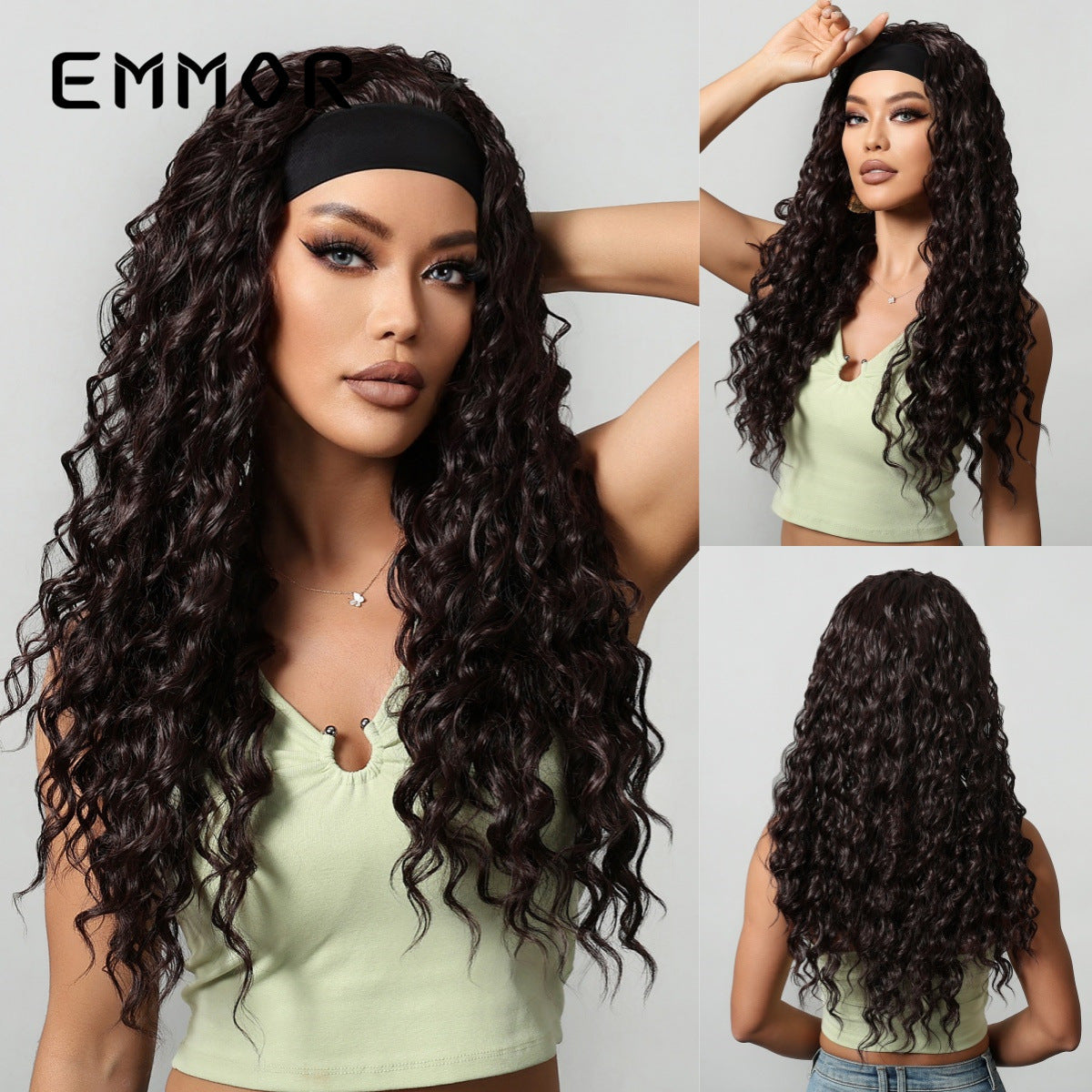 Band Latin American Curly Fashion Fluffy White Wig Long Curls