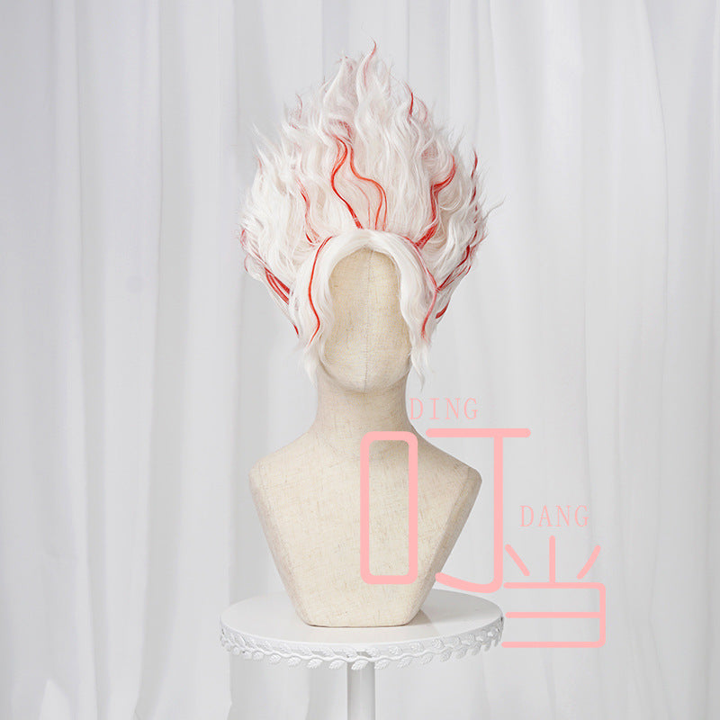 When Red White Dyed Hair Top Cos Wig