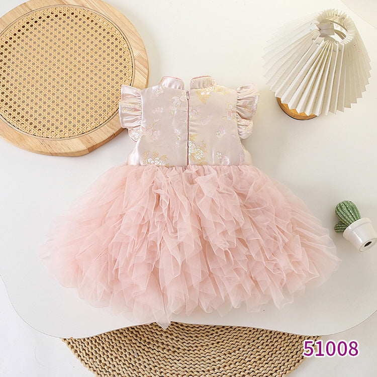 Children's Western Style Sleeveless Vest Sweet Princess Children's Dress