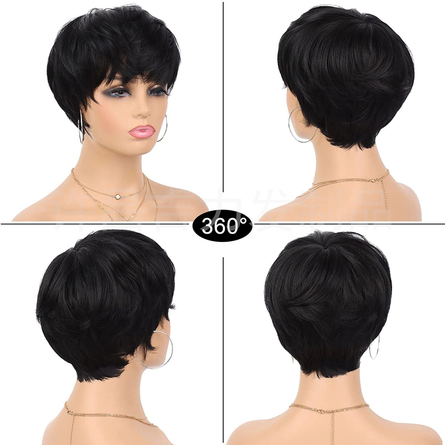 Charming Comfortable Mechanism Bangs Chemical Fiber Wig Short Straight Hair