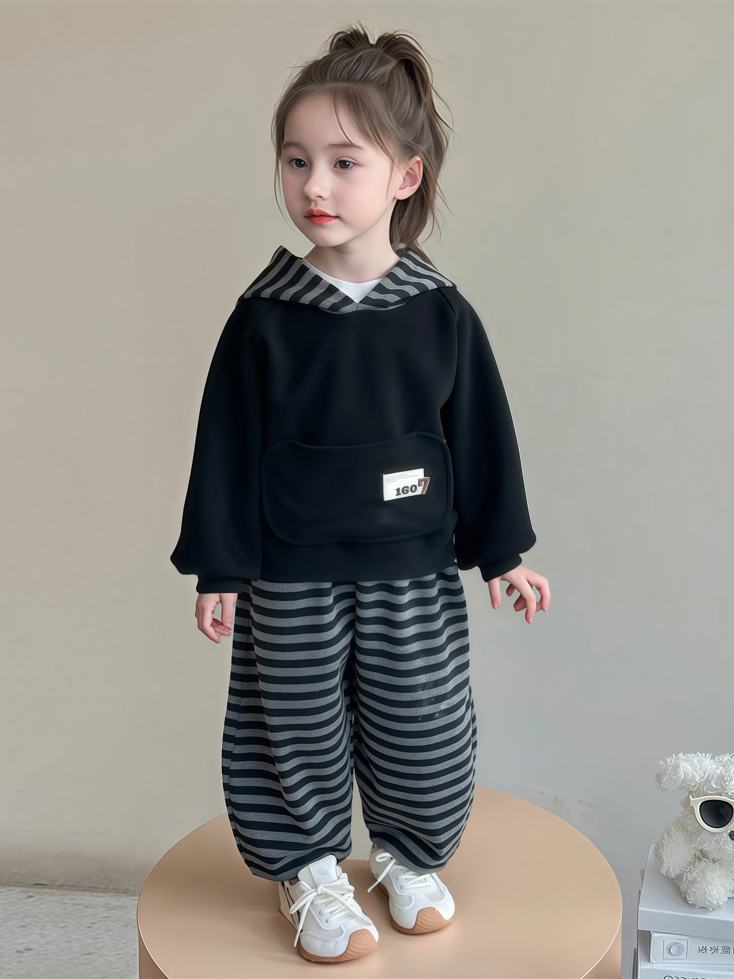 Children's Models Sweatshirt Striped Hoodie Sports Casual Children's Suit