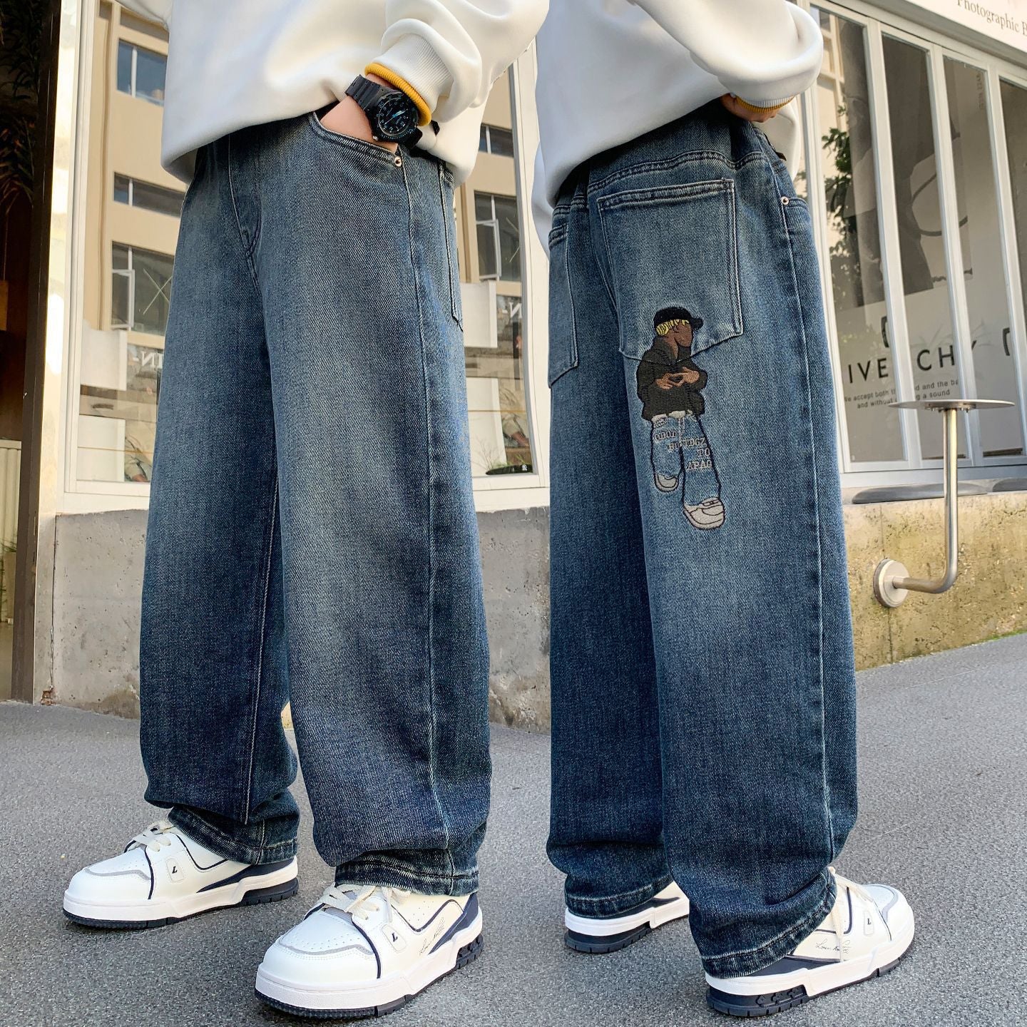 Boy's Jeans Casual Loose Fashionable Teens Children's Pants