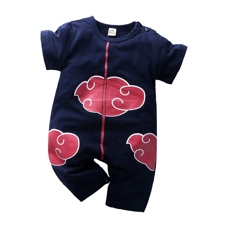 Summer Cartoon Anime Boy Short Sleeve Jumpsuit, Climbing Suit