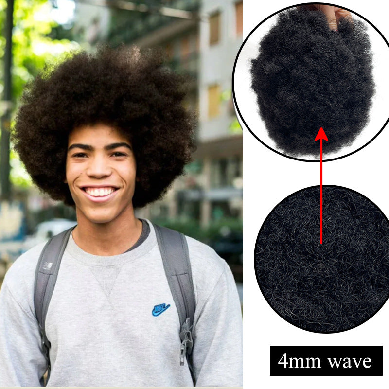 Men's Qu Hairpiece Full Human Hair V Men's Wig