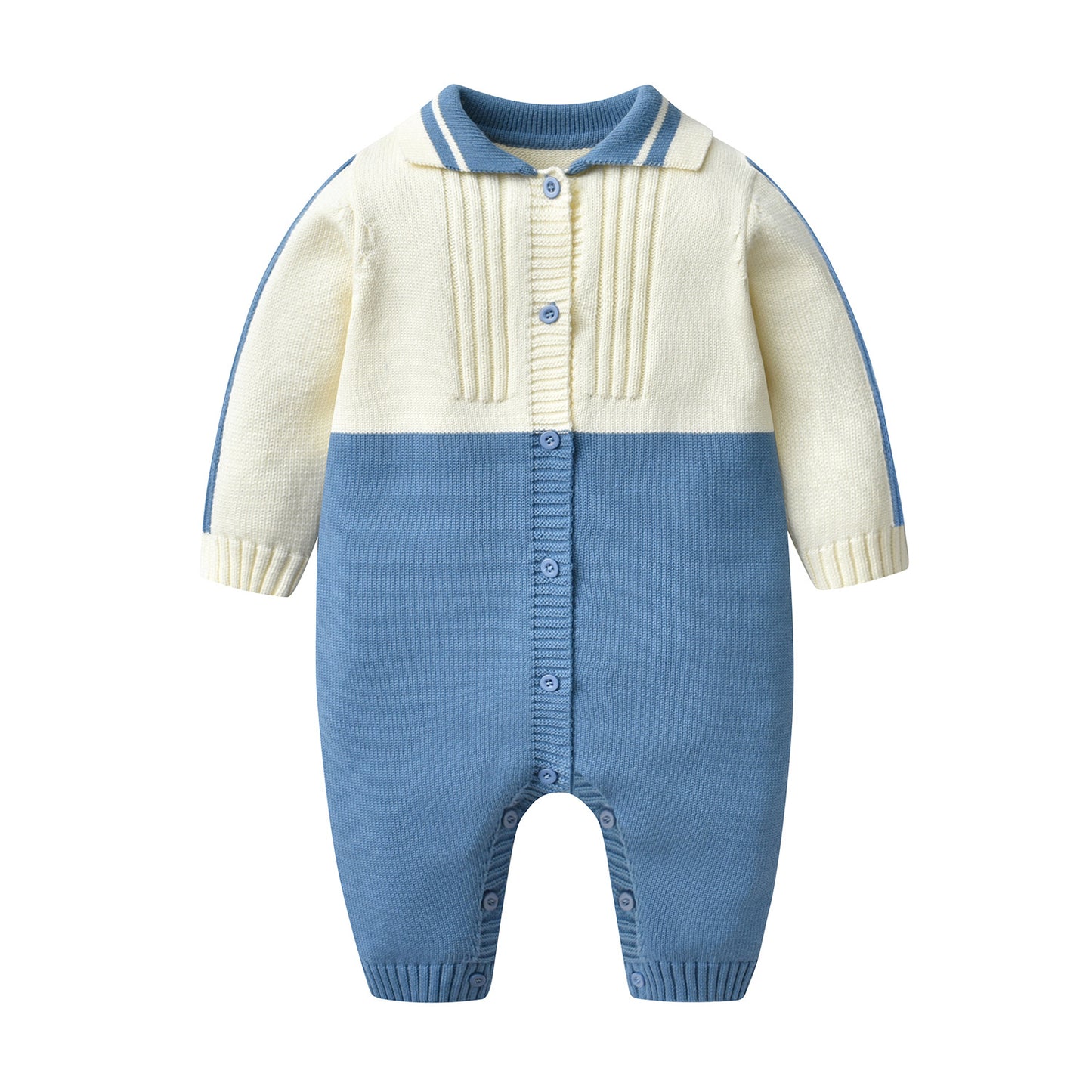 Knitted One-piece Romper Born Boy Sweater Cotton Jumpsuit, Climbing Suit