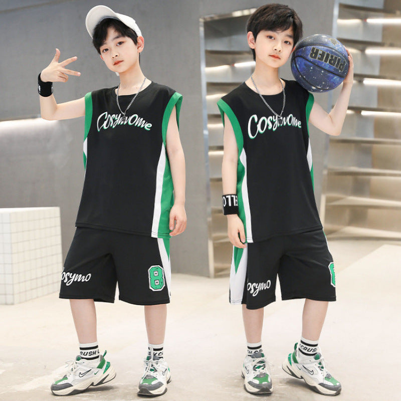 Vest Sports Two-piece Quick Drying Clothes Sleeveless Basketball Wear Children's Suit