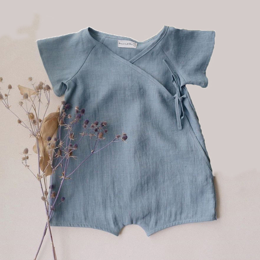 Cotton Linen Romper Boy Monk Jumpsuit Infant Jumpsuit, Climbing Suit