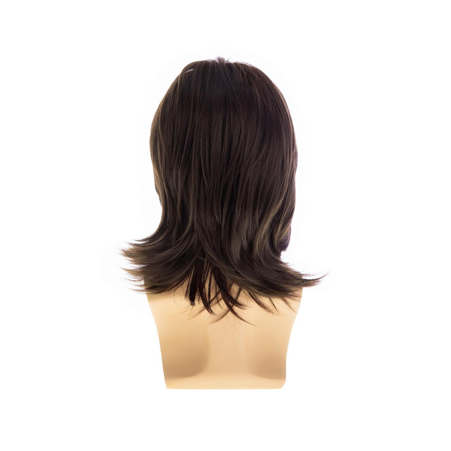 Men's Brown Mid-length Hair Layer Chemical Fiber Men's Wig