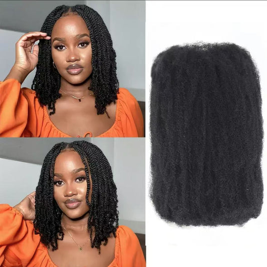 Slouchy African Human Puffy Silk Bag Real Hair Wig