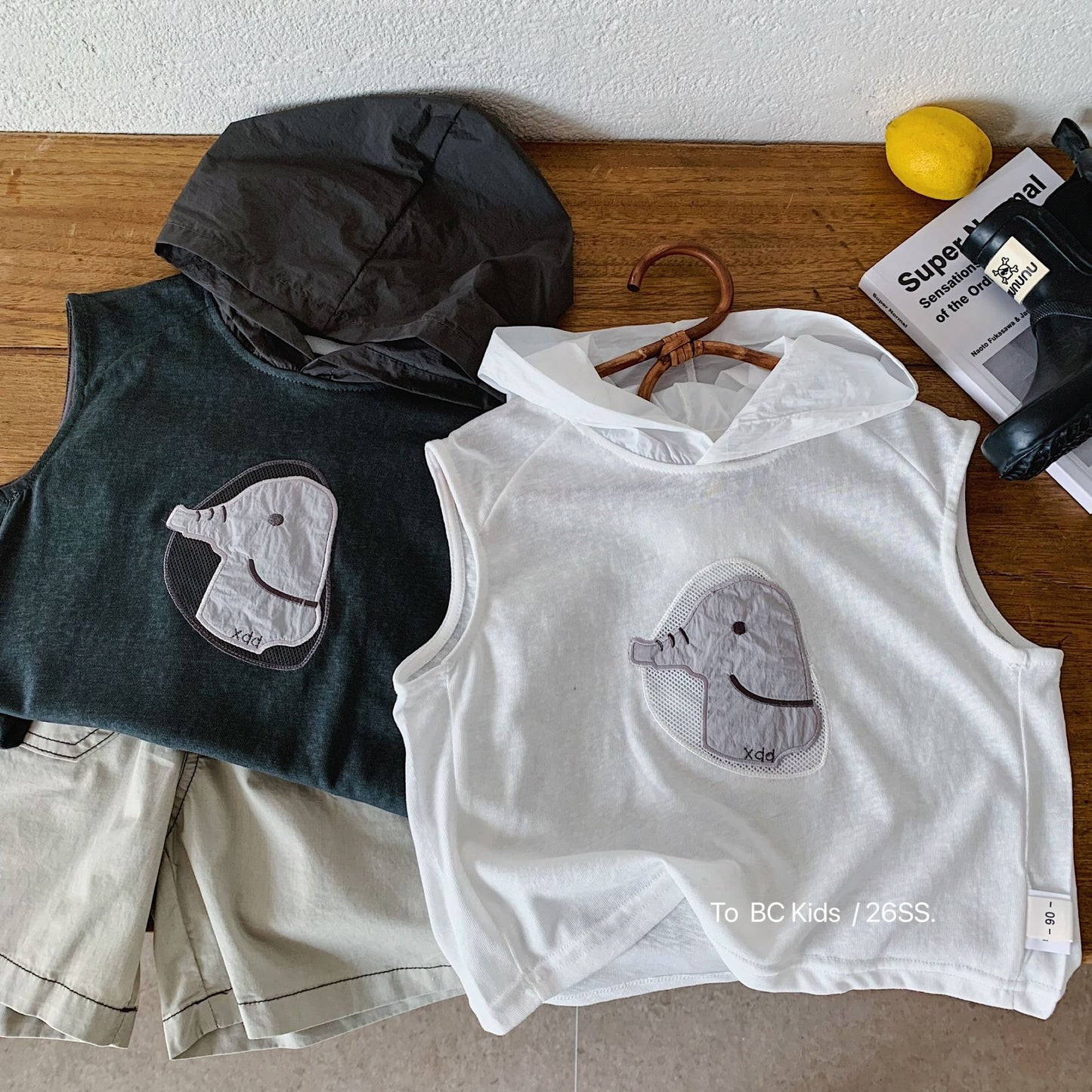 Children's For Boy Summer Korean Style Hoodie Vest Western Children's T-shirt