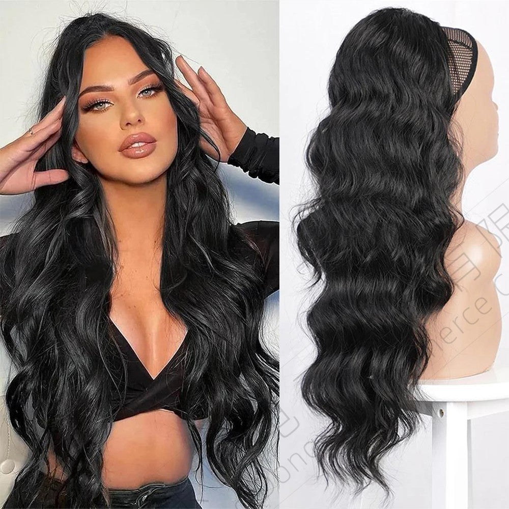 Long Curly Female Drawstring Hair Extension Horse Tail African Big Wig Ponytail