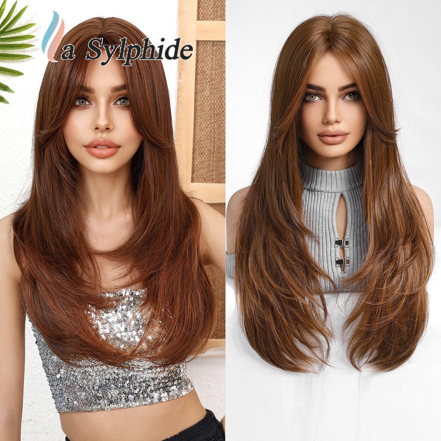Women's Headgear Chemical Fiber Hair Soft Natural Long Straight Wig