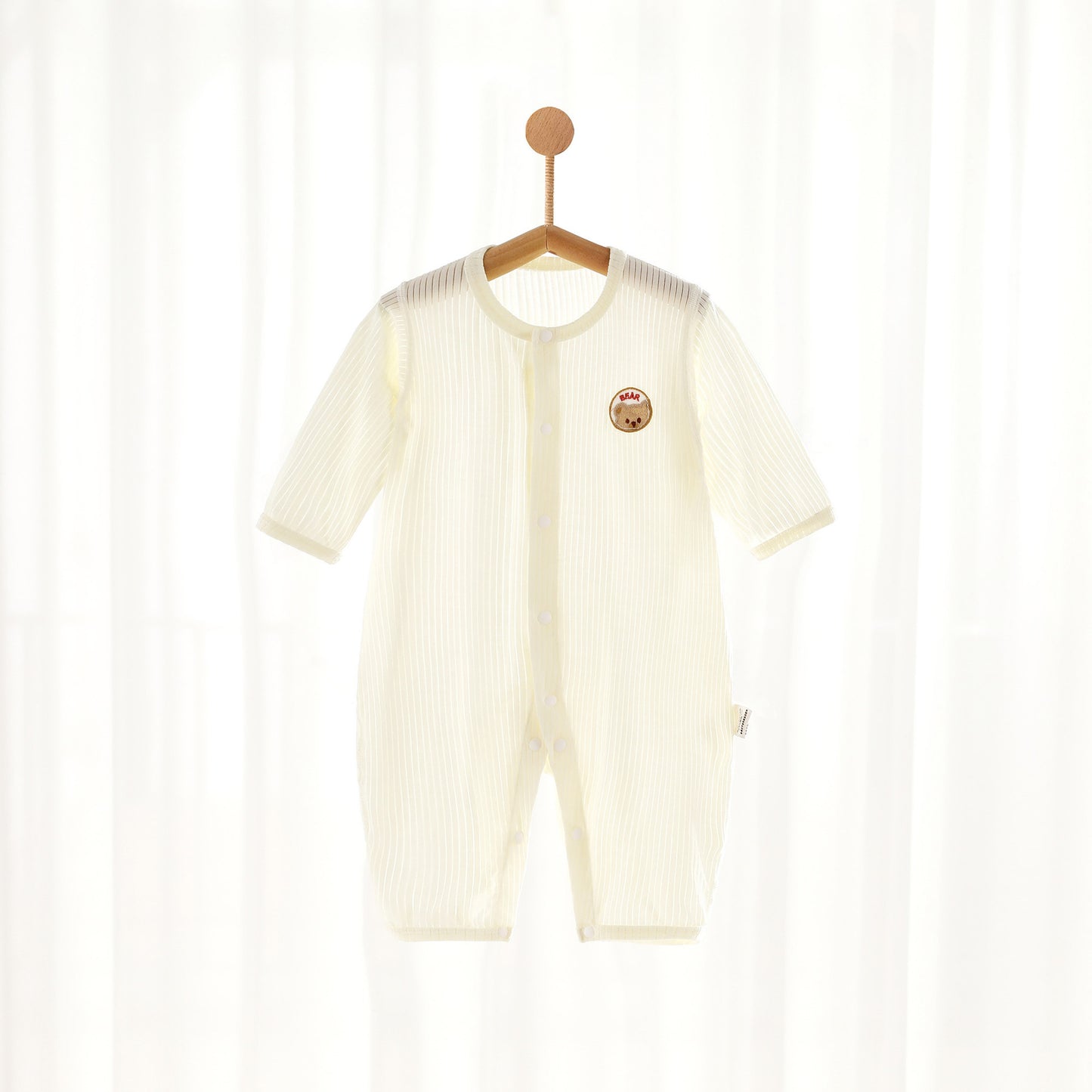 For Babies Summer Thin Air Conditioning Room Boys Long-sleeved Modal Jumpsuit, Climbing Suit