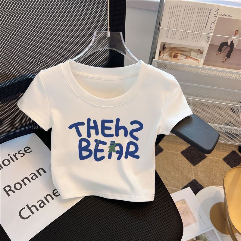 Children's Short-sleeved High Waist Summer White Short Inner Half-sleeved Shirt Children's T-shirt