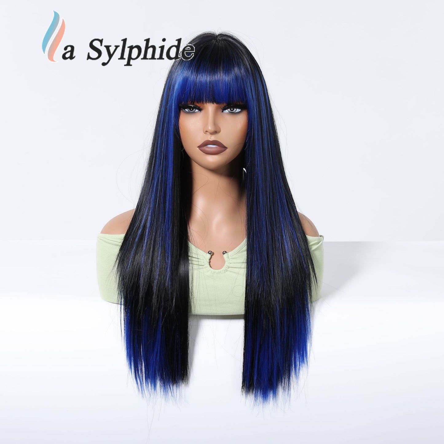 Female Brown Hair Hood Chemical Fiber Mechanism Simulation Natural Long Straight Wig